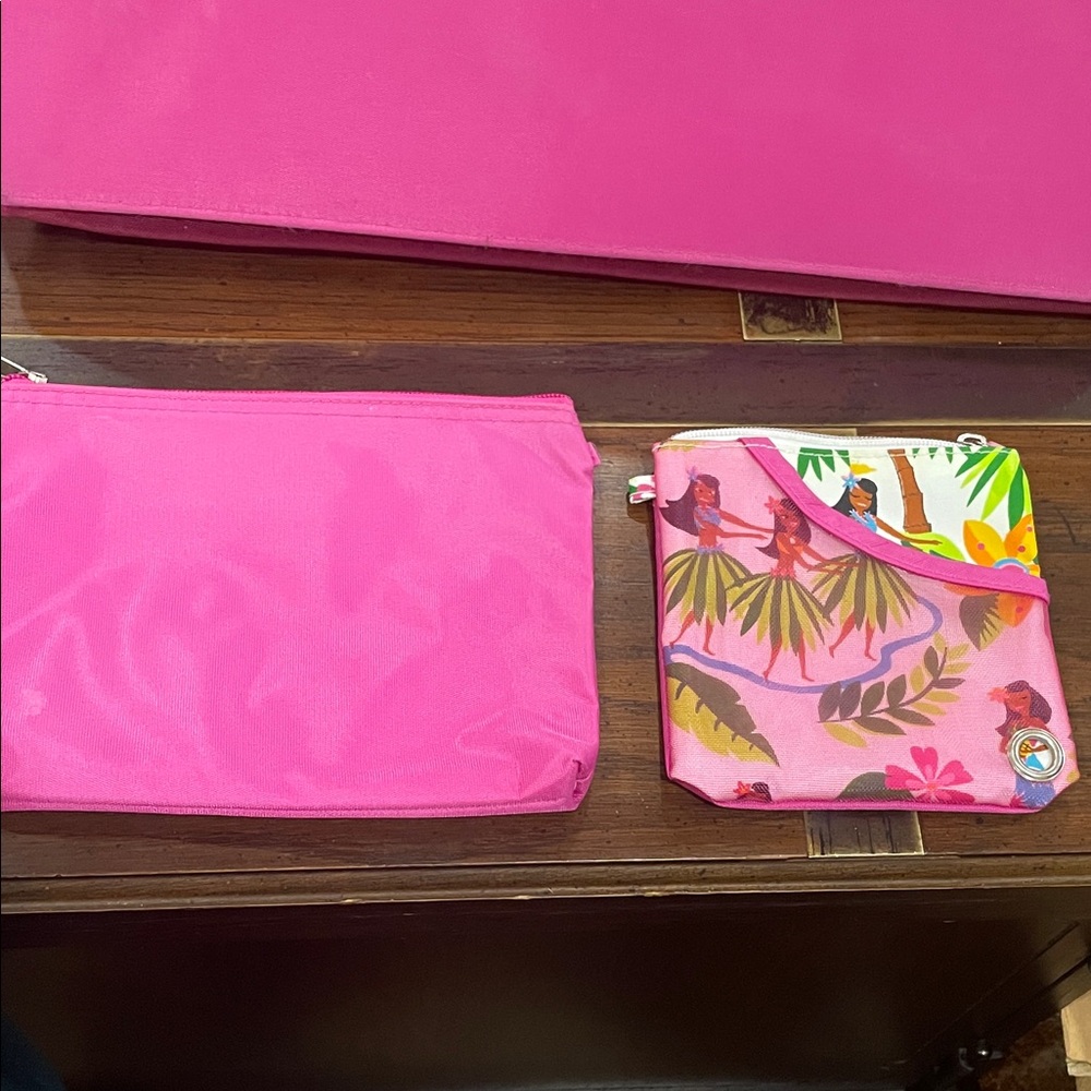 4 piece Pink Tropical Print Women's Tote Bag